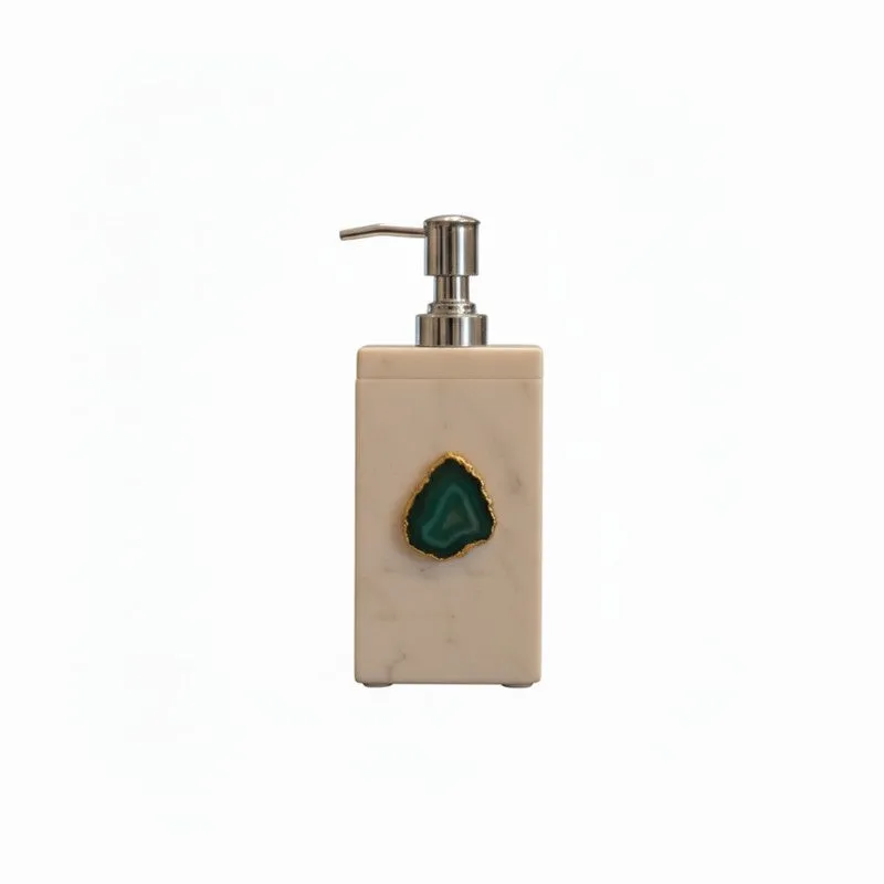 Kade Handcrafted Agate & Marble Soap Dispenser - Turquoise media 3