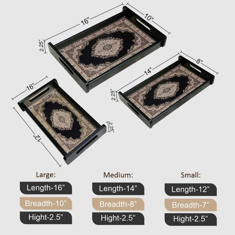 Velin Wooden Serving Tray - Set Of Three media 9