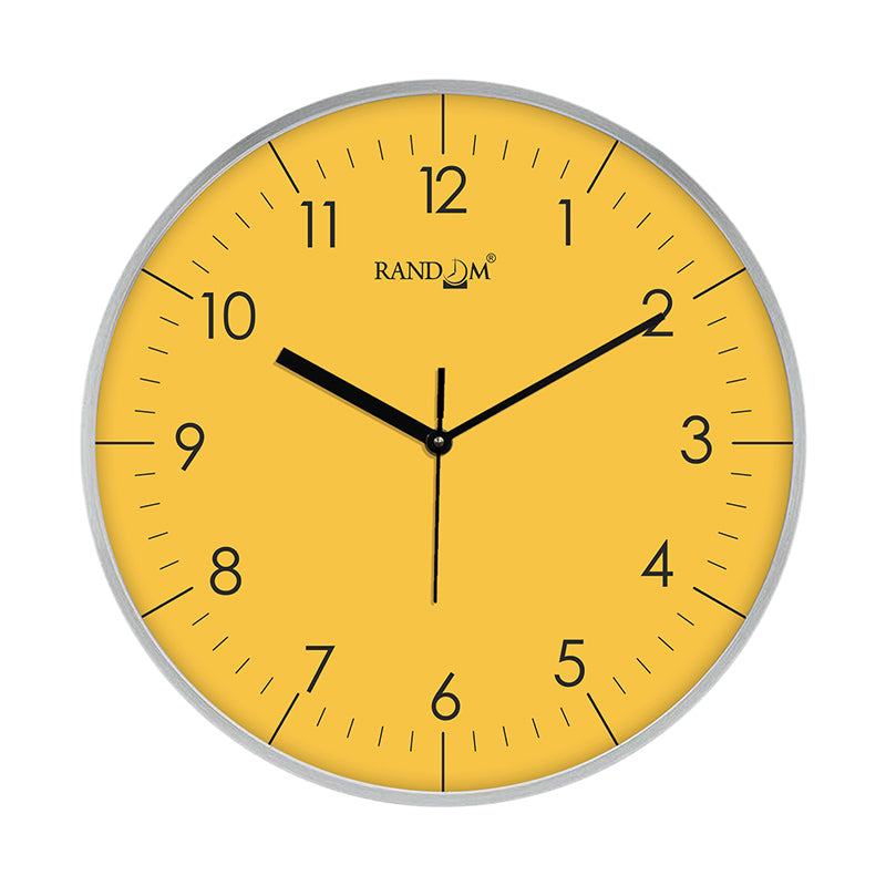 Benot Silver Analog Wall Clock - Yellow media 3