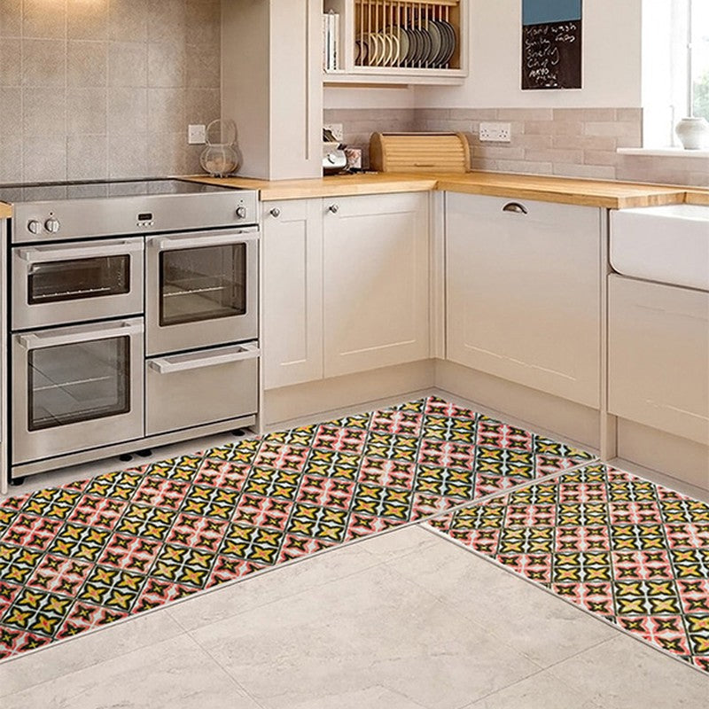 Muted Mosaic Kitchen Floor Mats - Set of Two