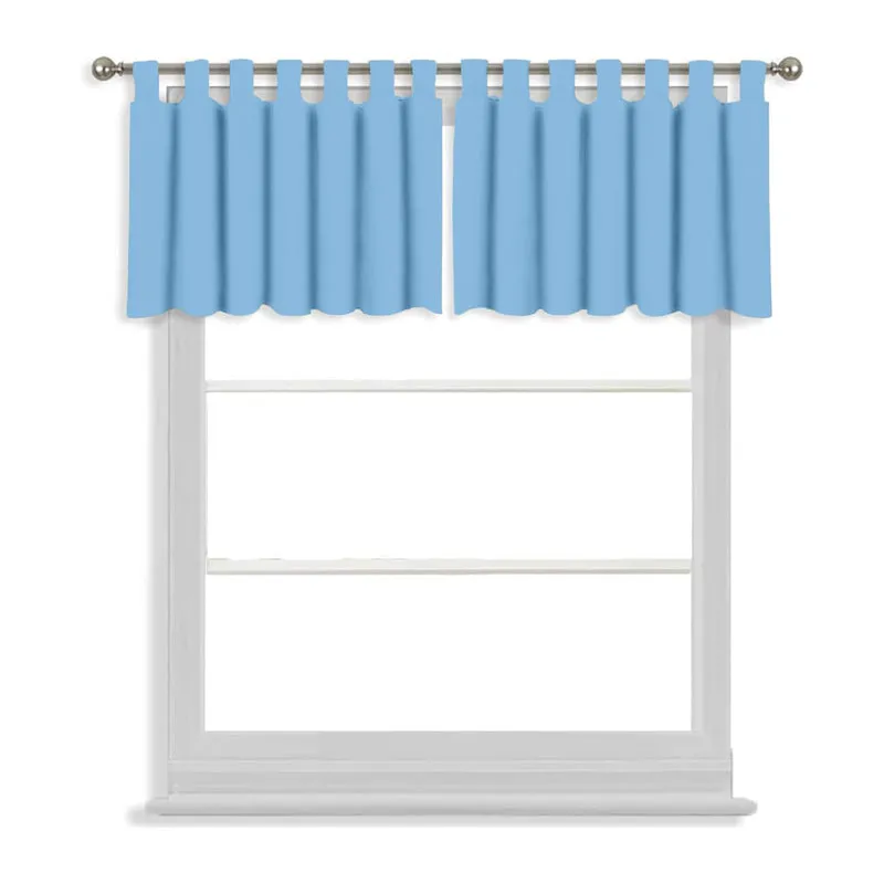 Tab Tale Flat Curtain Valance (Sky Blue) - Set Of Two media 3