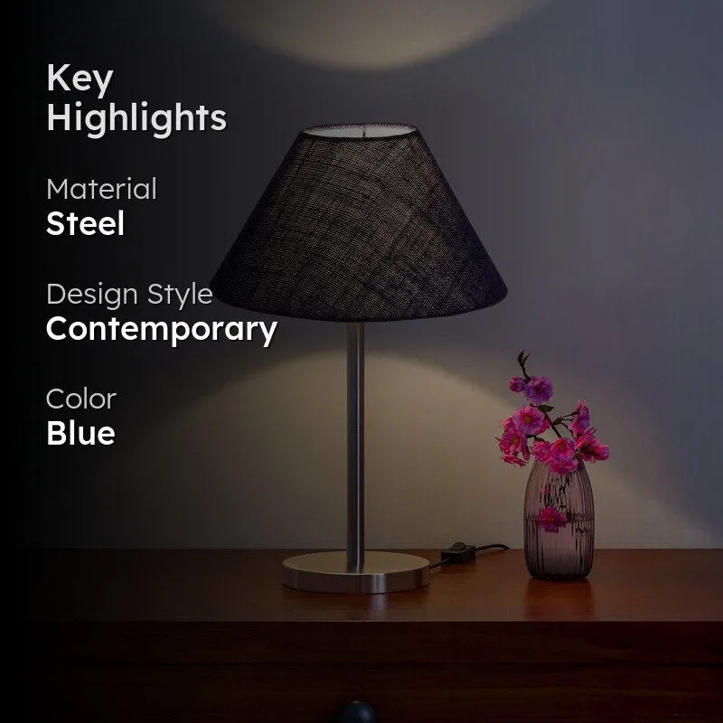 Noctra Opal Glow Metal Table Lamp - Blue media 2