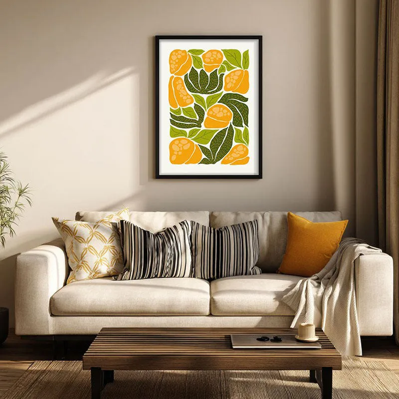 Sunlit Botanic Blooms Wall Art - Black Frame media 1