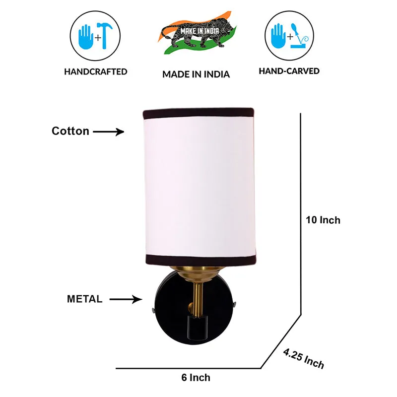Sienna Sleek Edge Steel & Cotton Wall Lamp - White media 6