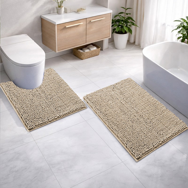 PureTone Microfiber Bath Mats (Beige) - Set of Two