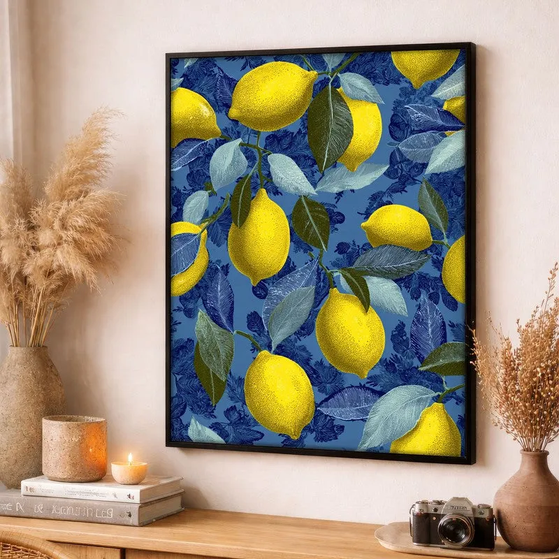 Lemon Grove Canvas Wall Painting - Black Frame media 3