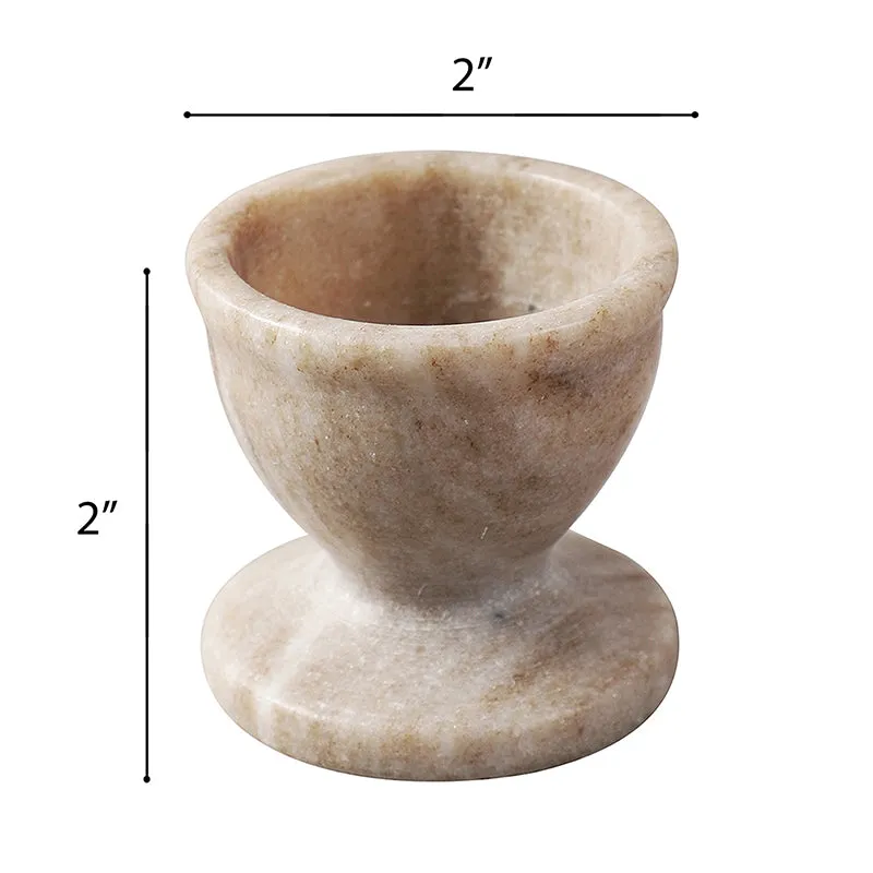 Stone Nest Marble Egg Cup (Beige) - Set Of Two media 8