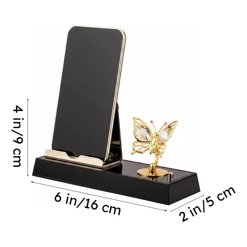 Obsidian Butterfly 24K Gold Plated Mild Steel Desk Organiser media 7