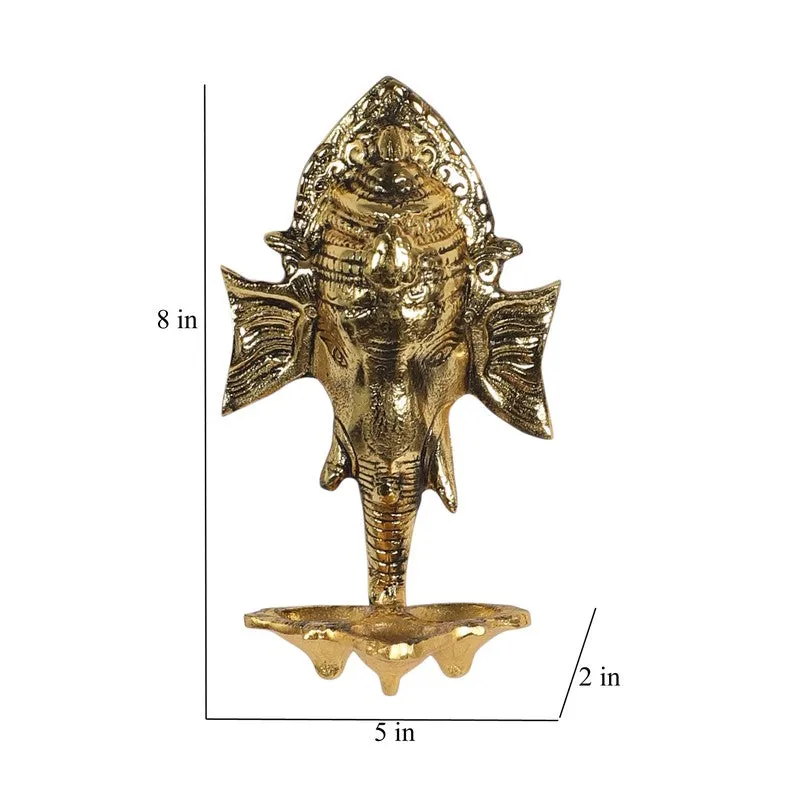 Ganesh Wall Hanging Diya - Gold media 9