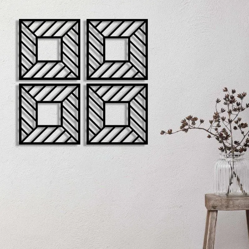 Rictor Geometric Square MDF Wall Accent - Set of Four media 1