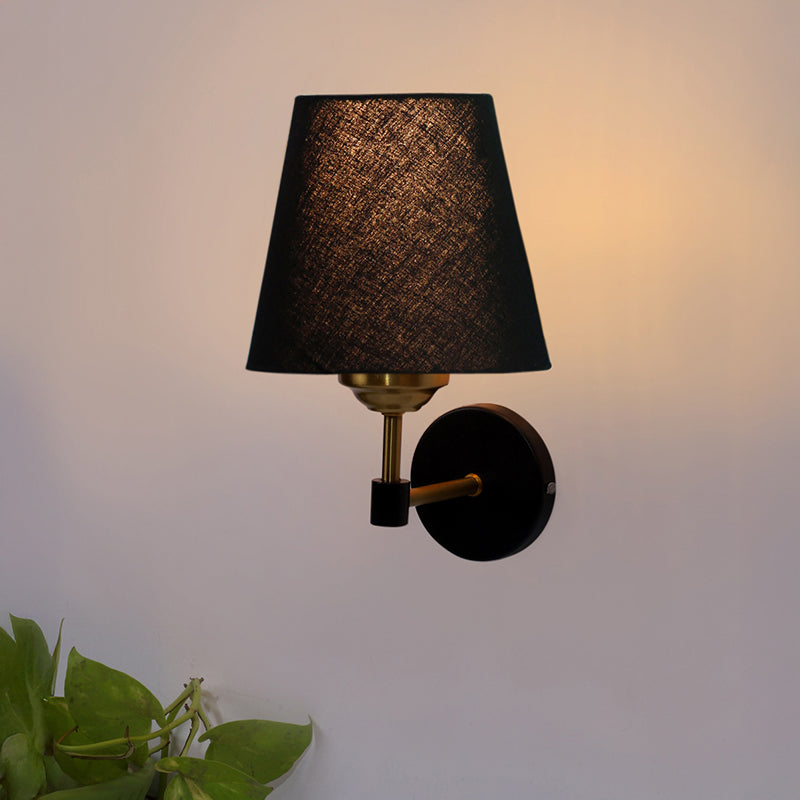 Aquilon Steel & Cotton Wall Lamp - Black