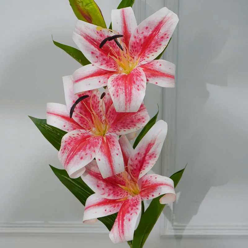 Faux Lily Flower Stick (Light Pink) - 39 CM media 4