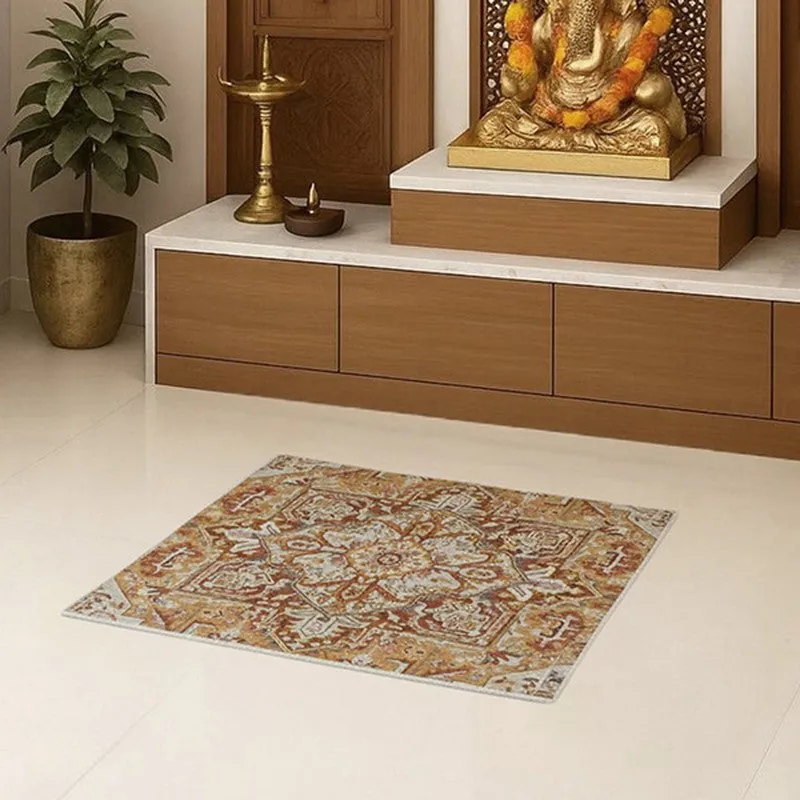 Mehrab Royal Prayer Mat (Brown,Yellow) - 550 GSM media 4