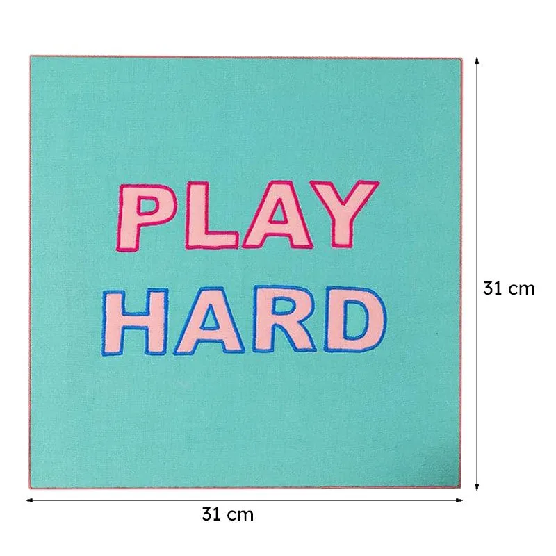 Play Hard Motivational MDF & Fabric Wall Accent media 8
