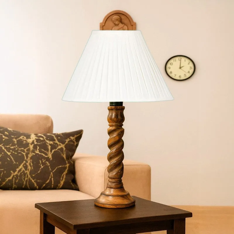 Elvane Oryn Wooden Table Lamp - White media 4