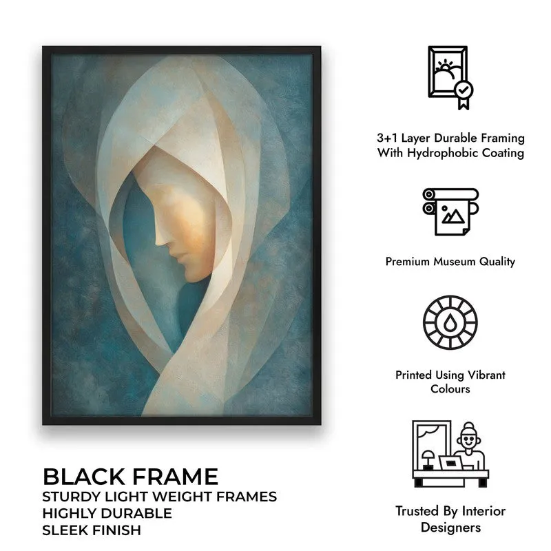 Holy Mary Abstract Archival Paper Wall Painting With Black Frame media 7