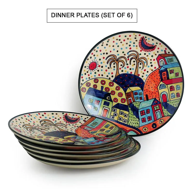 Coastal Cottage Handpainted Ceramic Dinner Plate - Set Of Six media 3
