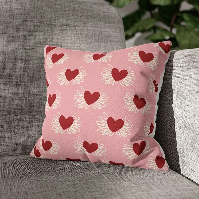 Winged Hearts Printed Velvet Cushion Cover media 1