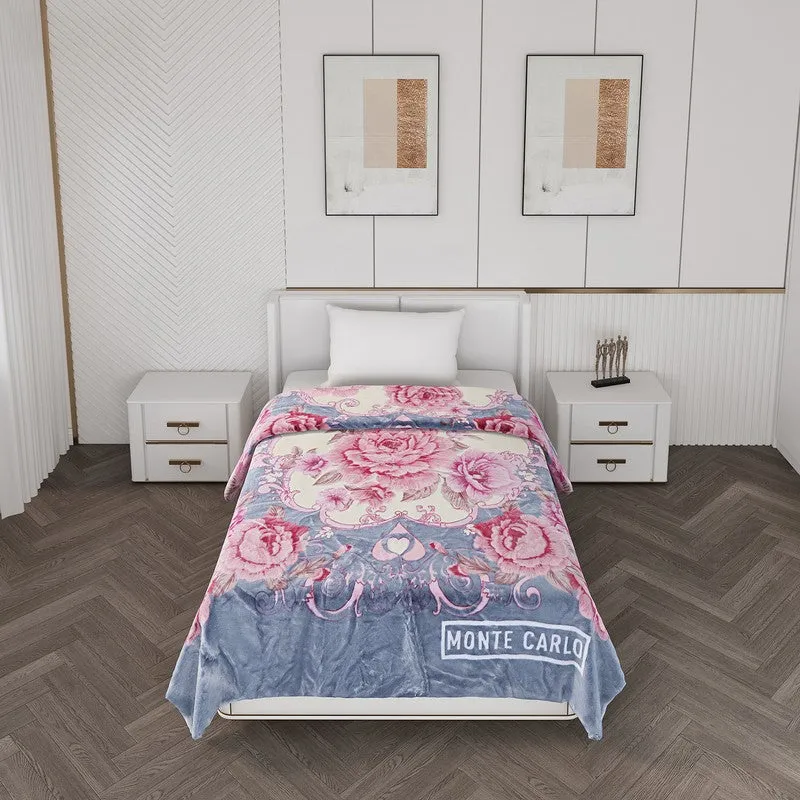 Monte Carlo Blush Blossom Blanket (Blue,Pink)- 1000 GSM media 3