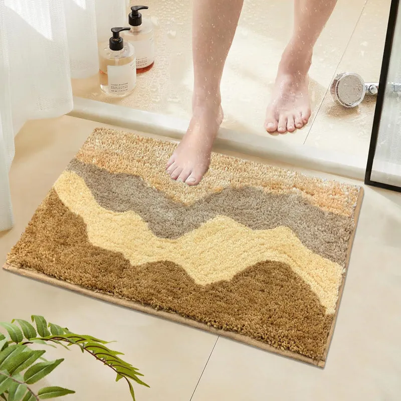 Soft Waves Microfiber Bath Mat - Yellow media 1