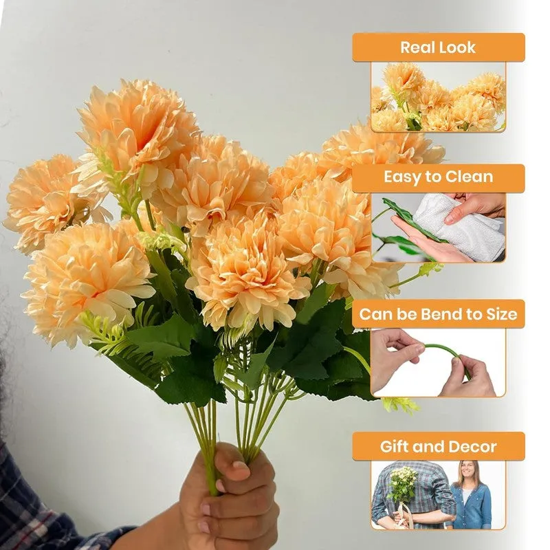 Florisse Artificial Hydrangea Flower (Peach) - Set Of Four media 5