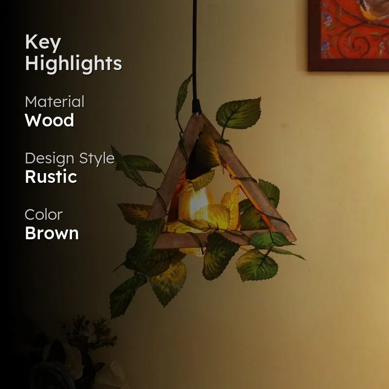 Leafy Triathron Wooden Ceiling Lamp media 2