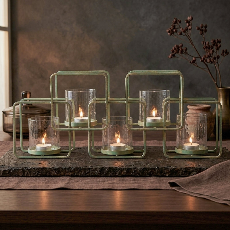 Bella Turquoise Candle Holder - Set Of Five media 4
