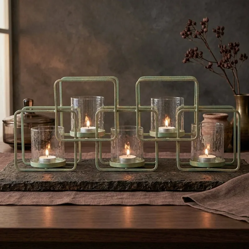 Bella Turquoise Candle Holder - Set Of Five media 4