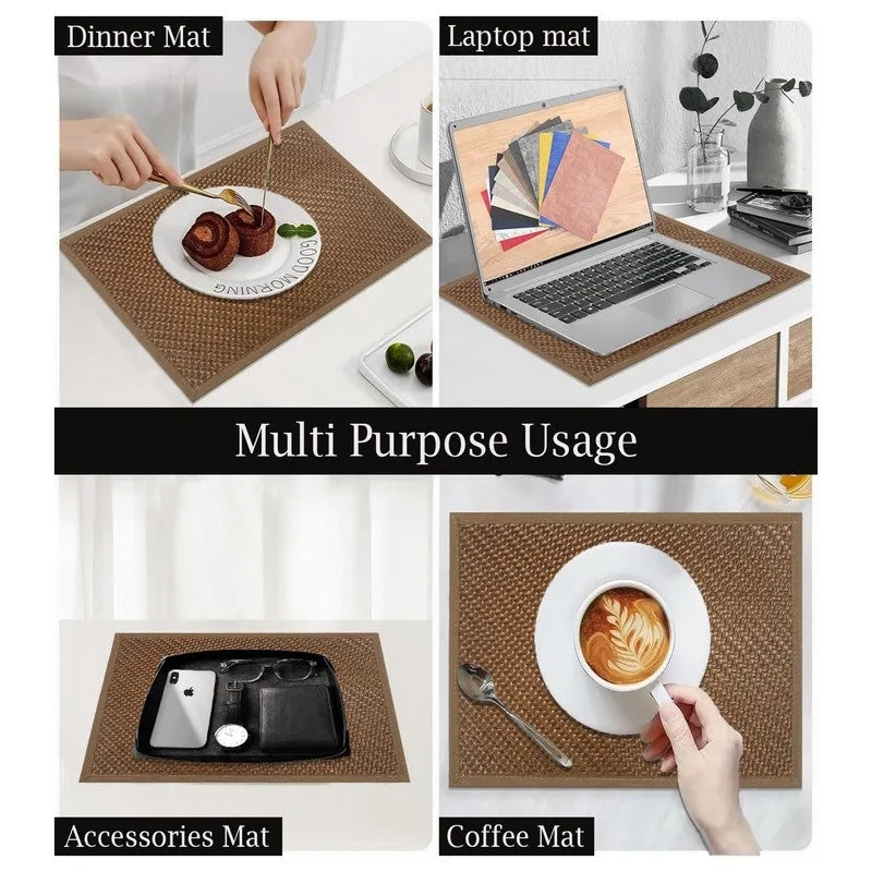 Rustayne Brown Rectangle PVC Table Mats - Set Of Two media 5