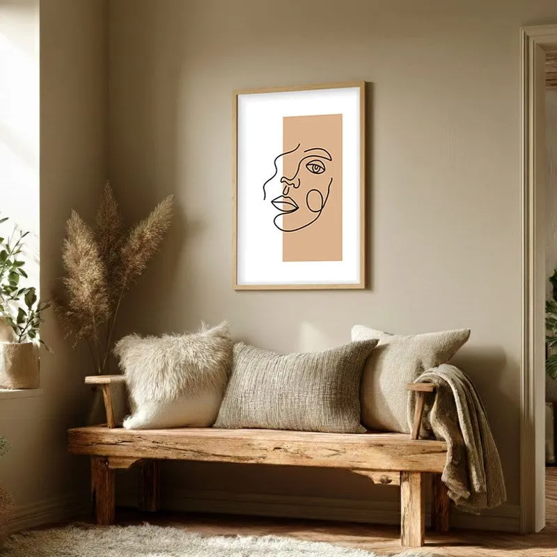 Bold Contours Canvas Wall Painting With Brown Frame media 3
