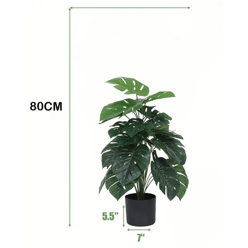 Leaf Vale Artificial Monstera With Black Plastic Pot - 2.6 Feet media 6