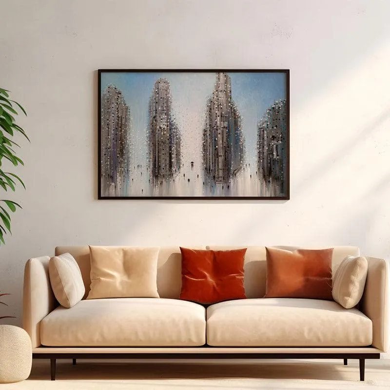 City Mood Canvas Wall Painting - Black Frame media 4