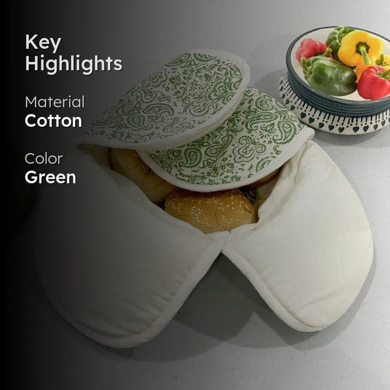 Swayam Theona Round Bread Basket - Green media 2