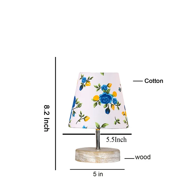 Renvo Blue Fleur Fabric Table Lamp - Multicolor media 5