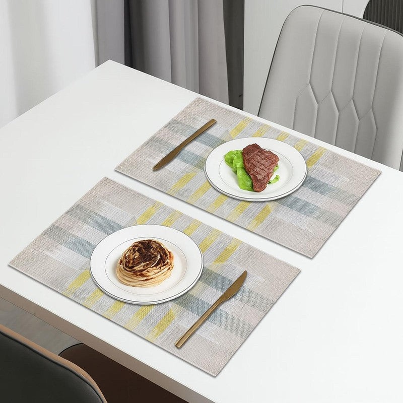 Orane Multicolor Rectangle PVC Table Mats - Set Of Two