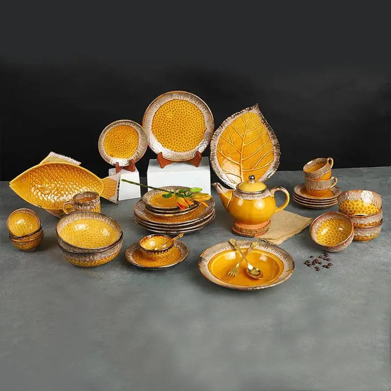 Bubbly Bliss Handmade Dinner Set - 54 Piece Set media 4
