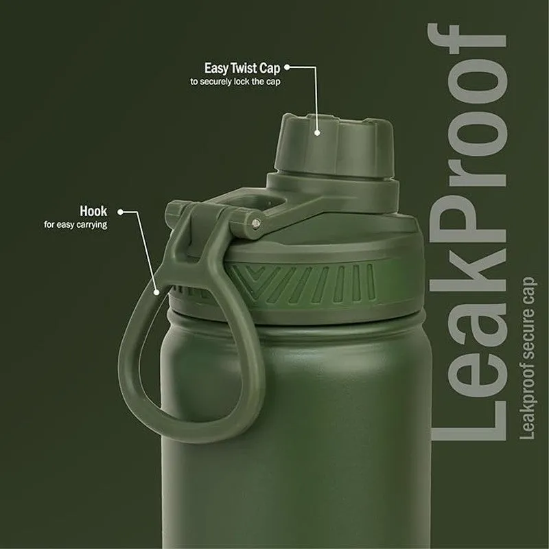 Quench Chic Hot & Cold Thermos Water Bottle (Dark Green) - 750 mL media 7