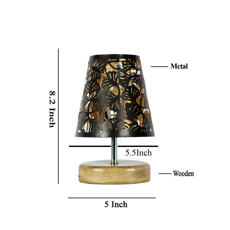Rexa Flora Etched Metal Table Lamp - Black media 4