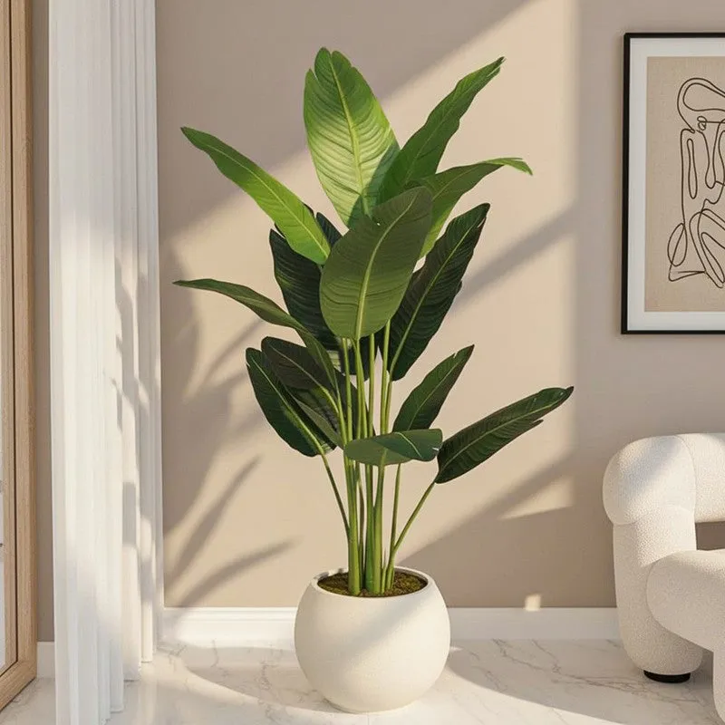 Ardella Artificial Banana Plant With Black Fiber Pot - 4.4 Feet media 1