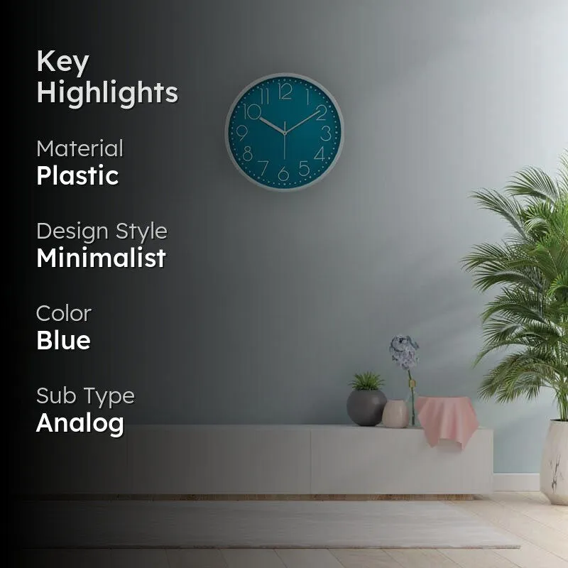 Elementary Wall Clock - Cerulean media 2
