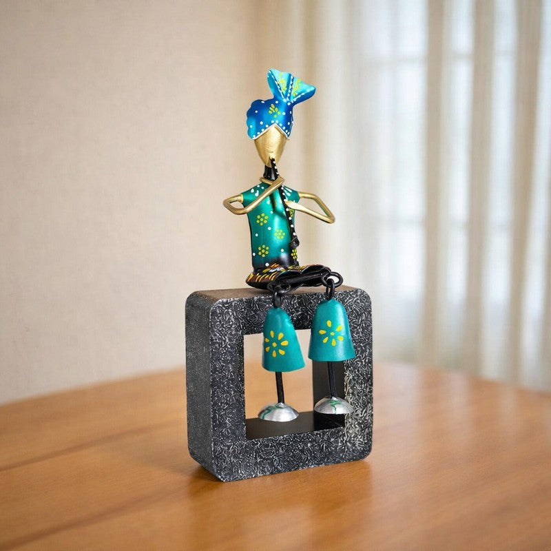 Musician Figurine Decorative Showpiece - Green,Blue