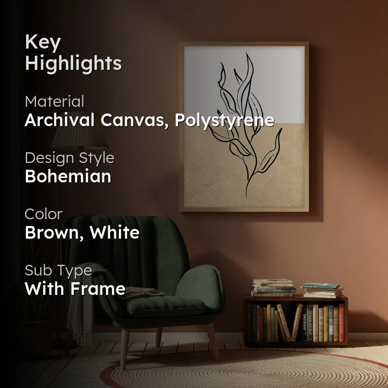 Verdantine Canvas Wall Painting With Brown Frame media 2