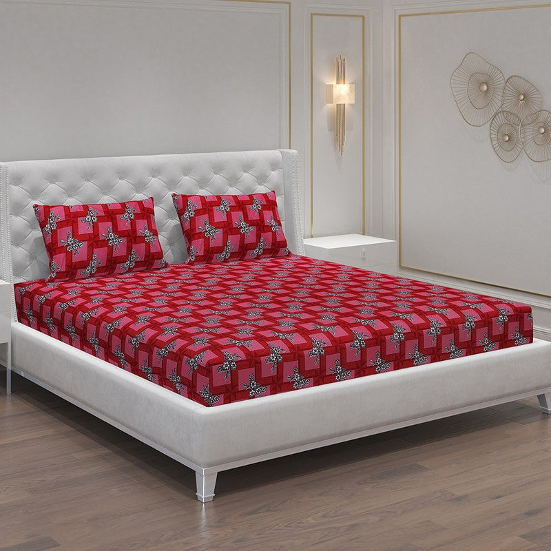 Monte Carlo Blossom Checks Bedsheet - 120 GSM