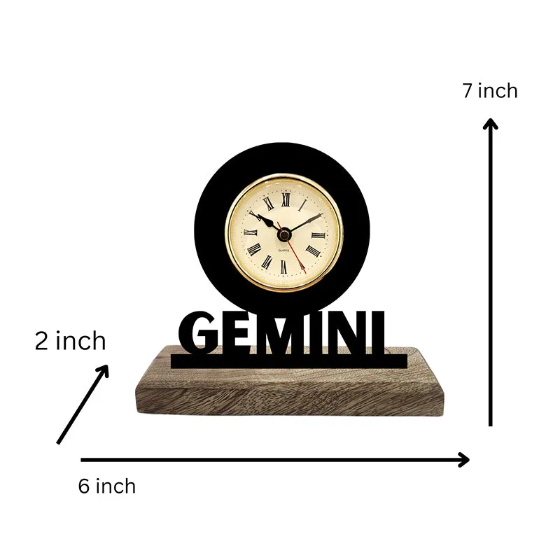 Gemini Zodiac Analog Table Clock media 5