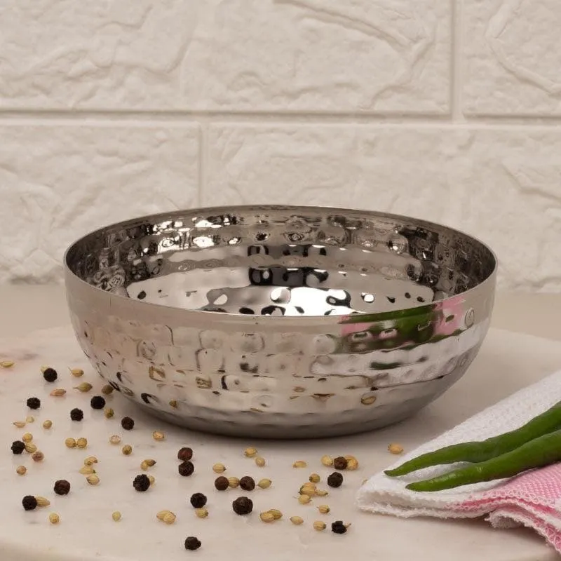 Vintage Charm Hammered Serving Bowl (600 ML) - Set Of Two media 1