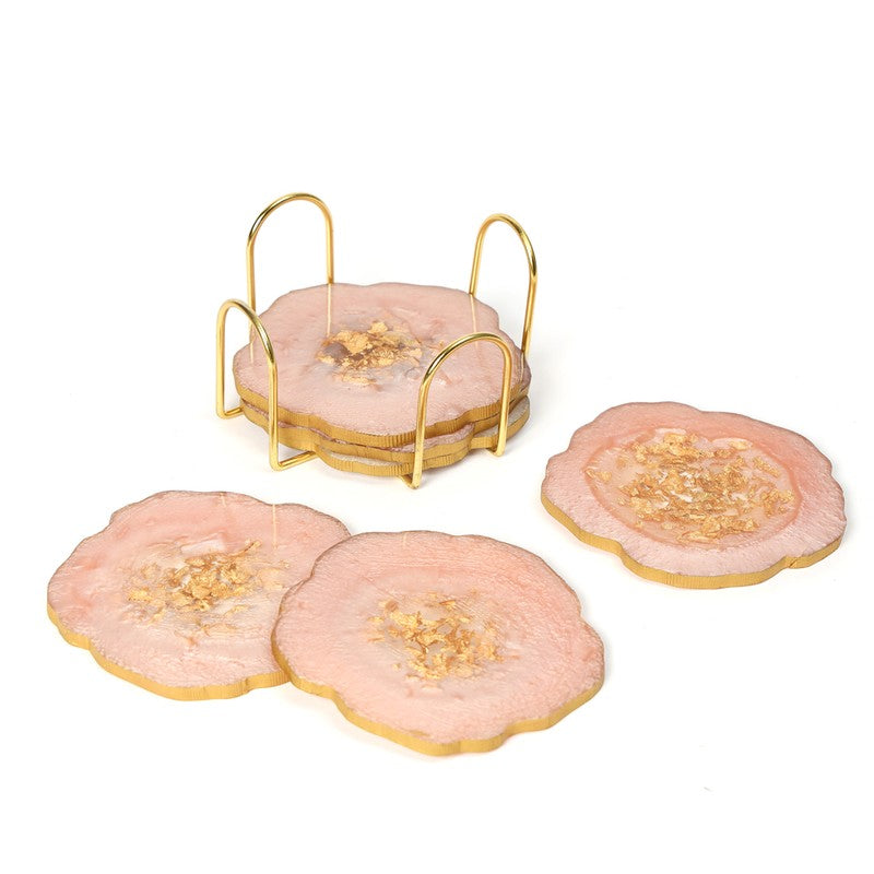 Celeste Crystal Coaster With Stand (Pink) - Seven Piece Set media 7