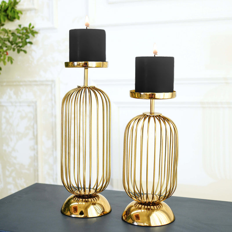 Aurin Metal Candle Holder - Set Of Two media 5
