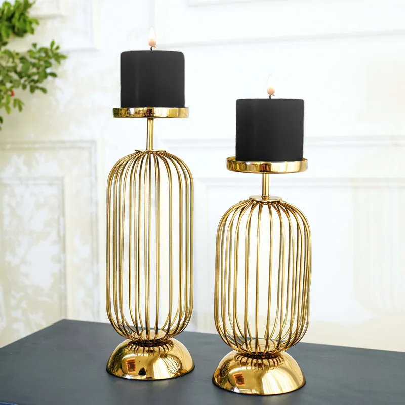 Aurin Metal Candle Holder - Set Of Two media 5