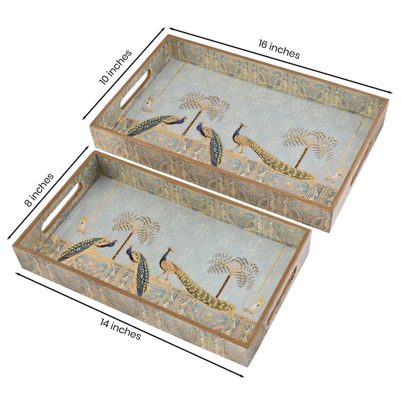 Chitramayi Wood Serving Tray (Large & Medium) - Set Of Two media 8