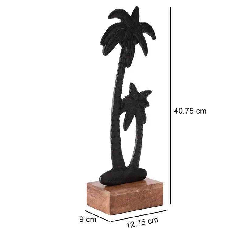 Shadow Palm Tree Aluminium Showpiece - Black media 7